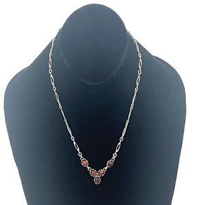 Artisan Amber and Sterling Silver Necklace